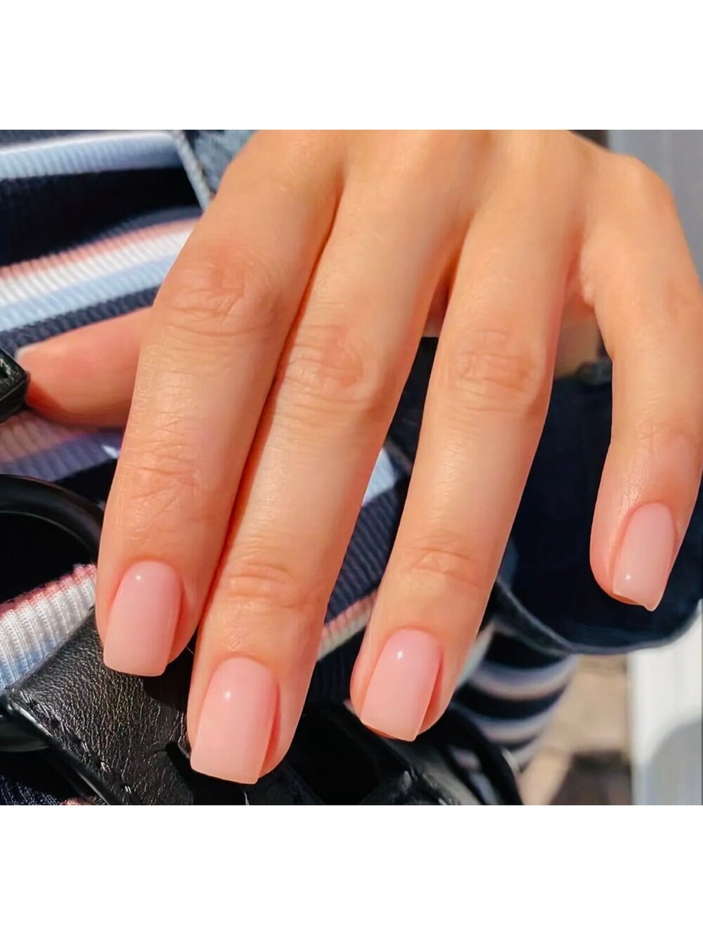 New - 24pcs -Oval Shaped -Glossy Nude  -Reusable Press-On Nails